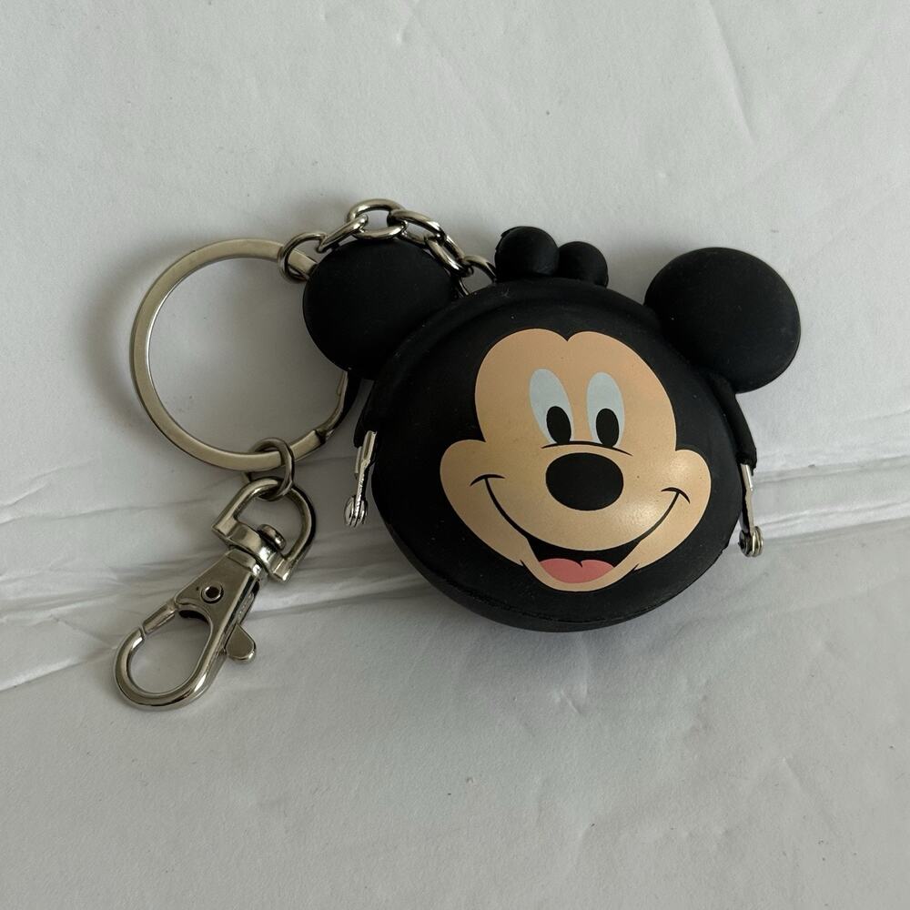 Disney Parks Mickey Mouse Head Coin Purse Bag Charm Key Chain